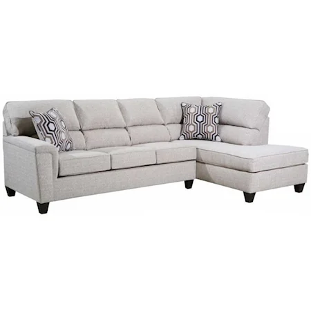 Casual Contemporary Sectional with Bump Chaise